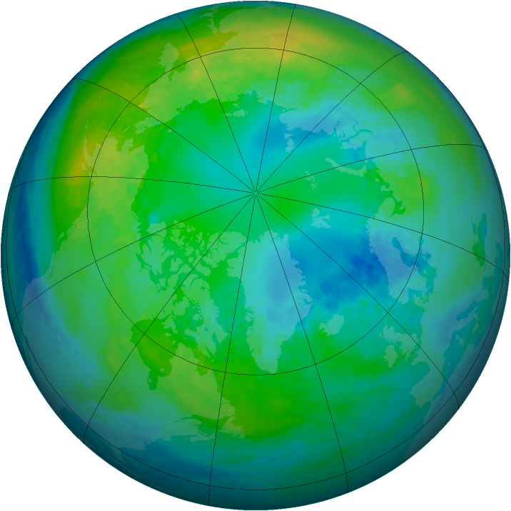 Arctic ozone map for 23 October 2001